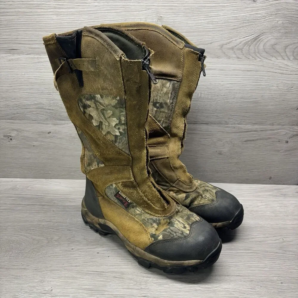 Cabelas Boots Gore Tex Scent Lok Zippered Mens Size 9 Outdoor Hunting Camo